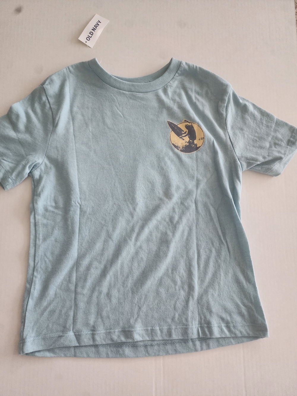 Old Navy Light Blue Short-Sleeve Tee with Surf Moon Graphic